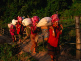 Akha Women Carrying Shopping Home, Muang Sing, Laos Photographic Print by Kraig Lieb