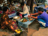 Preparing Food at Market, Luang Prabang, Luang Prabang, Laos Photographic Print by Anders Blomqvist