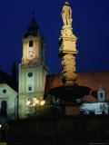 Maxmilian Fountain on Plaza, Hlavne Namestie, Bratislava, Slovakia Photographic Print by Richard Nebesky