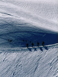 Trekkers Descending from Vallee Blanche, Chamonix, France Photographic Print by Chris Mellor