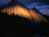 Mountain Peak on the Road to Medicine Lake, Jasper National Park, Alberta, Canada Photographic Print by Lawrence Worcester