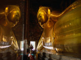 Reclining Buddha in Wat Thammamongkhon, Bangkok, Thailand Photographic Print by Paul Beinssen