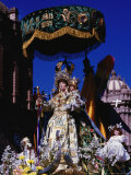 Mannequin of Queen, Beneath Umbrella, on Float in Corpus Christi Parade, Cuzco, Peru Photographic Print by Richard I'Anson