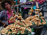 Woman with Food for Sale at Market Bangkok, Thailand Photographic Print by John Hay