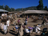 Street Market in Village, Gondar, Amhara, Ethiopia Photographic Print by Jane Sweeney