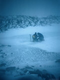 Two People in Blizzard Conditions, Antarctica Photographic Print by Chester Jonathan