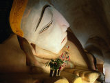 Temple Statue at Manuha Paya, Myinkaba, Mandalay, Myanmar (Burma) Photographic Print by Bernard Napthine