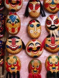 Masks for Sale Hanging on Wall Outside Shop in Historic Old Quarter, Ho Chi Minh, Vietnam Photographic Print by Richard I'Anson