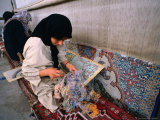 Women Weaving Carpets in Factory, Esfahan, Iran Photographic Print by Phil Weymouth