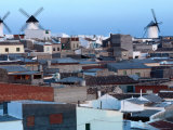 Restored Windmills in Outskirts of Town, Consuegra, Castilla-La Mancha, Spain Photographic Print by Bill Wassman