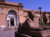 Sphinx Guarding Entrance to Egyptian Museum, Cairo, Egypt Photographie par Wayne Walton