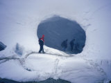 Hikers Shelter in a Warm Ice Cave During a Blizzard on the Kverkfjoll Rout, Iceland Photographic Print by Cornwallis Graeme