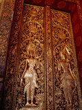 Carved and Gilded Door at Wat Mai Suwannaphumaham, Luang Prabang, Laos Photographic Print by Ryan Fox