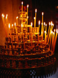 Prayer Candles in Athens Cathedral, Athens, Attica, Greece Photographie par Setchfield Neil