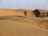 Camel Drivers Crossing Sam Sand Dunes, Jaisalmer, India Photographic Print by Corey Wise