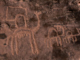 Prehistoric Rock Paintings Depicting Life 10,000 Years Ago, Libya, Giclee Print