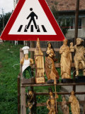 Wooden Sculptures and Statues for Sale by Roadside, Cluj-Napoca, Cluj, Romania, Photographic Print by Diana Mayfield