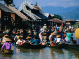 Floating Market on Lake Inle, Inle Lake, Shan State, Myanmar (Burma) Photographic Print by Bernard Napthine