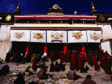 Monks and Pilgrims Outside Sera Monastery, Lhasa, Tibet Photographic Print by Richard I'Anson