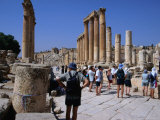 Tour Group on a Guided Tour of Jerash, a 2nd Century Roman Decapolis City - Jerash, Jordan Photographic Print by Patrick Syder