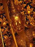 Gold Leaf Gild and Golden Statue of Guard in Grand Palace, Bangkok, Thailand Photographic Print by Setchfield Neil