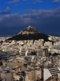 Lykavittos Hill and City, with Storm Clouds Brewing Overhead, Athens, Attica, Greece Photographie par Setchfield Neil