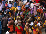 Devotees Arriving at Thai Pusam Festival, Palani, India Photographic Print by Paul Beinssen