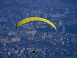 Paraglider Above the City, Maribor, Stajerska, Slovenia Photographic Print by Martin Moos
