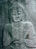 Seated Buddha Carved into Rock at Beopjusa Temple, Beopjusa, Chungcheongbuk-Do, South Korea Photographic Print by Richard I'Anson