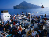 People on Board Inter-Island Ferries, Sicily, Italy Photographic Print by Dallas Stribley