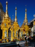 Smaller Shrines Outside Shwedagon Pagoda, Yangon, Mandalay, Myanmar (Burma) Photographic Print by Bill Wassman