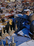 Looking Over St Mark's Basilica From Top Of Campanile, Venice, Italy Lámina fotográfica por Damien Simonis