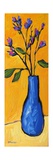 Blue Vase On Yellow Photographic Print by Patty Baker