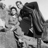 Actors Haya Harareet and Charlton Heston During the Making of the Film Ben Hur in Rome, 1958 Photographic Print