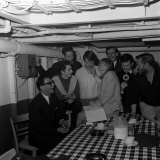 Marianne Faithfull with Members of Radio London on the Pirate Chip Caroline in 1965 Lámina fotográfica