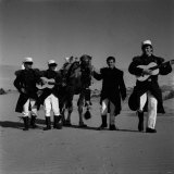 The Shadows with Henry the Camel of Location for the Film Wonderful Life on the Canary Islands Fotografisk tryk