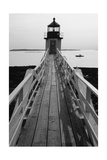 Lighthouse And A Fishing Boat, Maine Photographic Print by George Oze