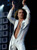 Justin Hawkins Lead Singer of the Darkness on the Main Stage at Tin the Park Fotografiskt tryck