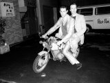 The Boomtown Rats in Japan, Garry Roberts and Bob Geldof Sitting on Motorbike, May 1980 Photographie