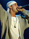 Eminem Singing on Stage at the Gig on the Green Festival at Glasgow Green, August 2001 Fotografie-Druck