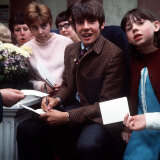 Davy Jones of the Monkees Signs Autographs after Visiting the Belle Vue Zoo, 1968 Photographic Print