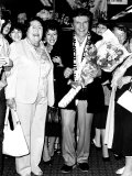 Liberace Pianist and Entertainer Meets His Lady Fans at Heathrow Airport Photographic Print