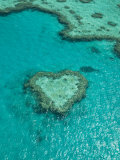 Australia, Queensland, Whitsunday Coast, Great Barrier Reef, Heart Reef, Aerial View Photographic Print by Walter Bibikow