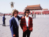 George Michael and Andrew Ridgeley Members of Pop Group Wham Lámina fotográfica George Michael and Andrew Ridgeley Members of Pop Group Wham Lámina fotográfica