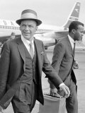 Frank Sinatra Seen Here Arriving at Heathrow Airport in the Summer of 1961 Photographie