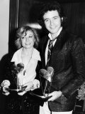 Elaine Paige with David Essex as They Receive Their Variety Club Awards for Evita Lámina fotográfica