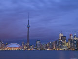 CN Tower and Toronto Skyline at Dusk, Toronto, Ontario, Canada Photographic Print by Michele Falzone