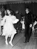 Elizabeth Taylor Dancing with Nureyev Wearing an Unusual Feathered Dress, March 1968 Photographic Print