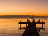 Jetty at Sunset, Caye Caulker, Belize Photographic Print by Russell Young