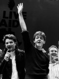 Paul Mccartney with Bono of U2 at Wembley Live Aid Fotografie-Druck